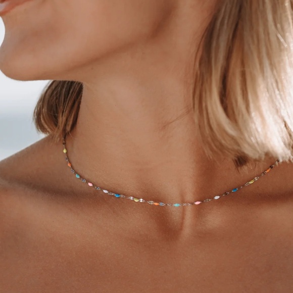 Atolea Rainbow Dainty Choker - Picture 2 of 7